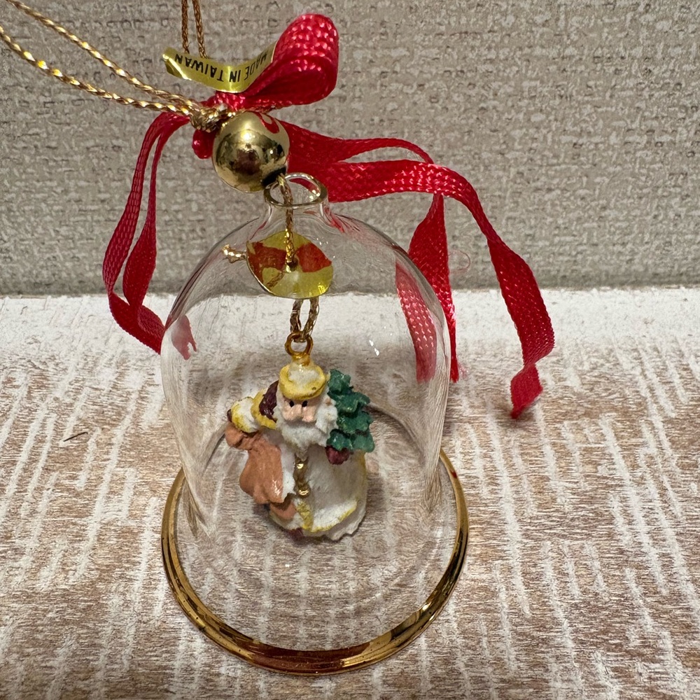 Crystal Bell Ornament with Red Bow - Picture 3 of 5